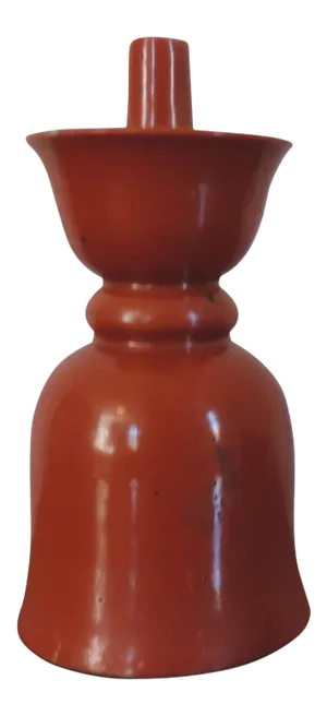 19th Century Chinese Coral Red Porcelain Candlestick