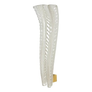 Double-Leaf Murano Glass and Brass Sconce, Italy, 1940s For Sale