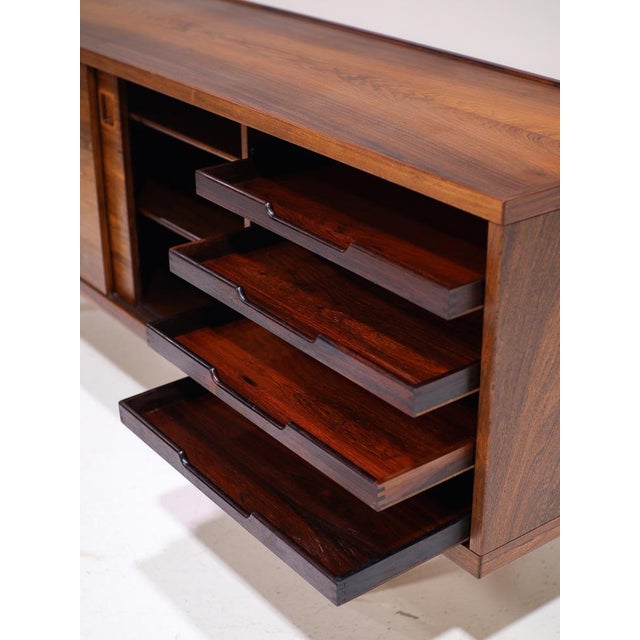 Vintage Danish Model 20 Sideboard in Kingwood by Niels Otto Møller forJ.L. Møllers, 1960s For Sale - Image 10 of 18