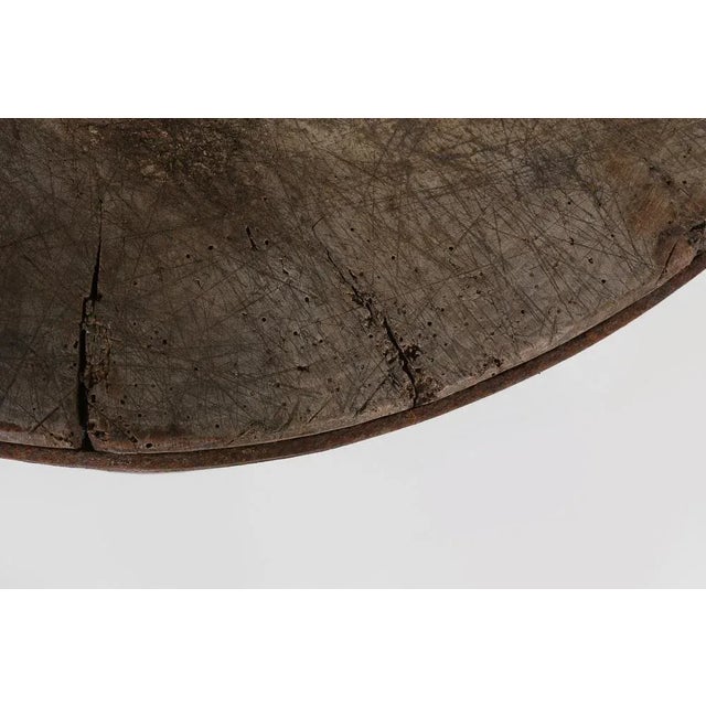 Brown French Chopping Block Table, 1920s For Sale - Image 8 of 12