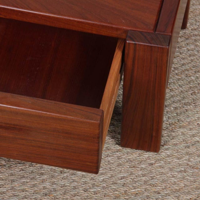 1970s Elm Bedside Tables from Maison Regain, 1970, Set of 2 For Sale - Image 5 of 7