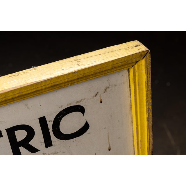 Antique Electric Stock Cane Painted Masonite Self-Standing Sign For Sale - Image 9 of 9