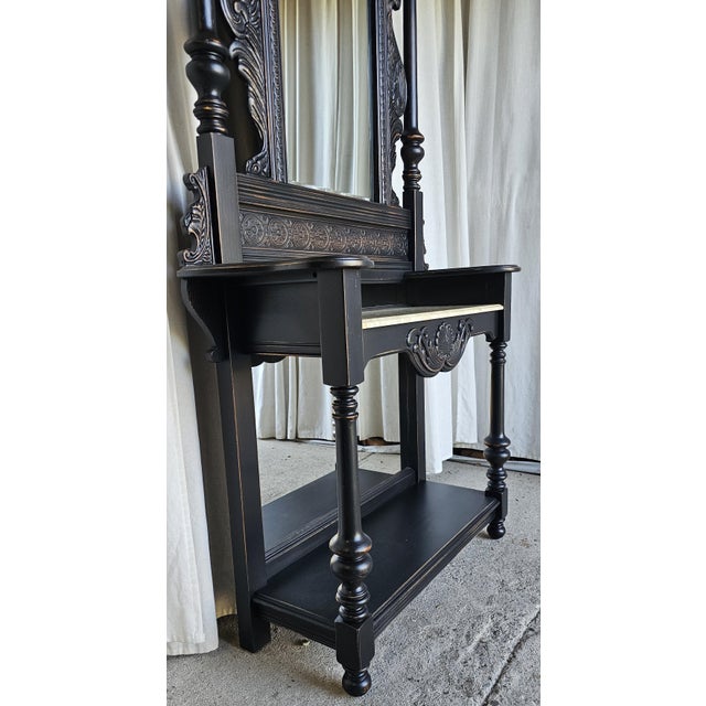 Vintage Hall Tree Gothic Black Style For Sale - Image 10 of 14