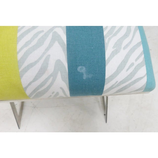 Mid-Century Chrome X-Base Stool For Sale - Image 5 of 6