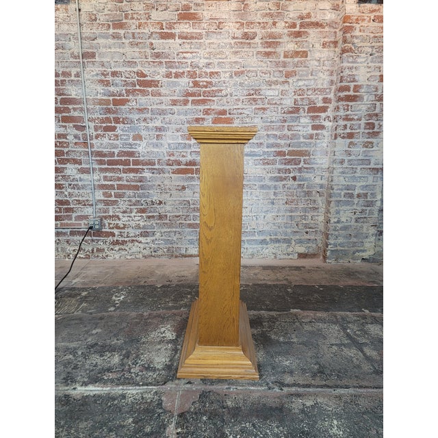 Brown 1930s Carved Oaks Stand - 4 Feet Tall For Sale - Image 8 of 8
