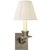 Traditional Visual Comfort Signature Single Swing Arm Sconce in Antique Nickel with Linen Shade For Sale - Image 3 of 3