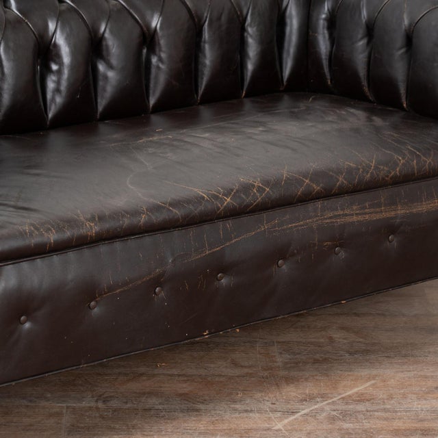 Brown 20th Century Vintage Leather Chesterfield Sofa For Sale - Image 8 of 16