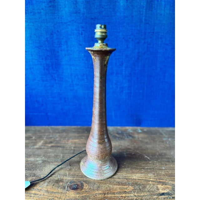 Brutalist Glazed Stoneware Desk Lamp, 1950s-1960s For Sale - Image 4 of 10