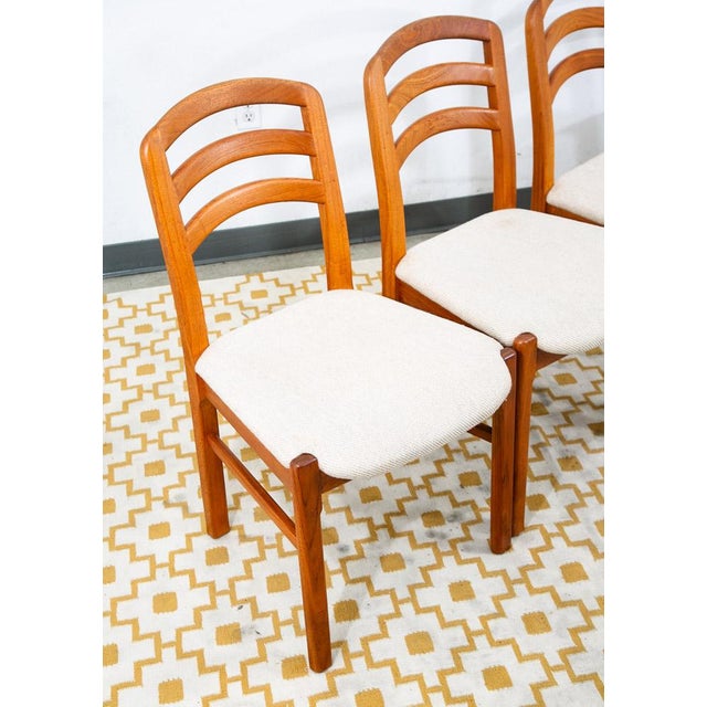 Brown Mid Century Danish Modern Dining Chairs Set 4 Benny Linden Teak High Back MCM For Sale - Image 8 of 12