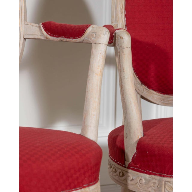 Pair of Swedish Gustavian Armchairs with Original Paint, circa 1820 For Sale - Image 13 of 14