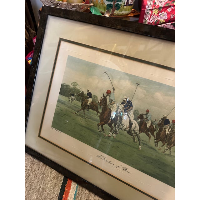 Up for consideration is a beautiful vintage large polo horses print in a black frame. This would look lovely in your home...