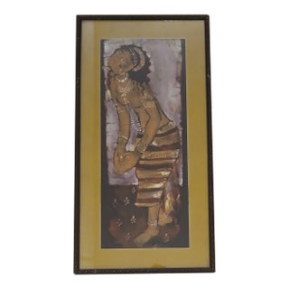 Framed Figurative Batik Painting For Sale