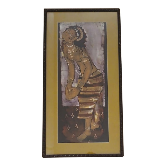 Framed Figurative Batik Painting For Sale