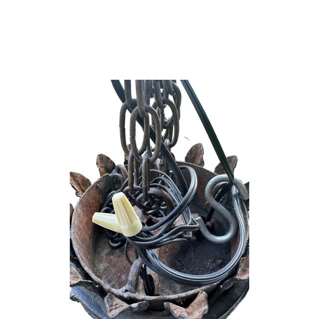 19th Century Spanish Hand-Forged Iron Dragon Chandelier, Barcelona For Sale - Image 10 of 12