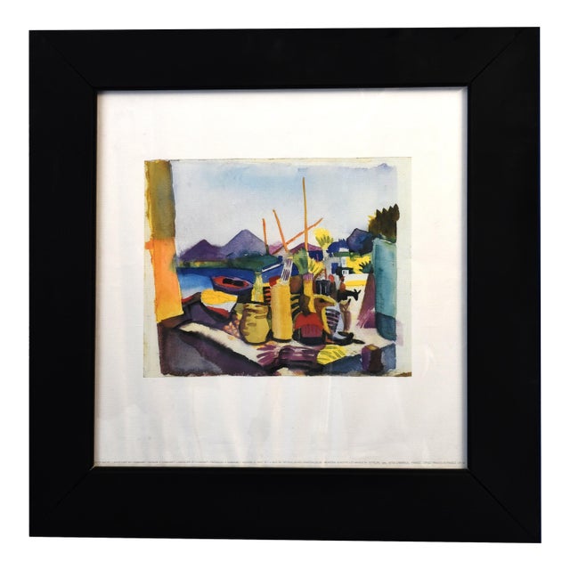 Mediterranean Harbor View Lithograph For Sale