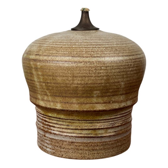Mid-Century Modern Danish Studio Pottery Oil Lamp, 1960s For Sale