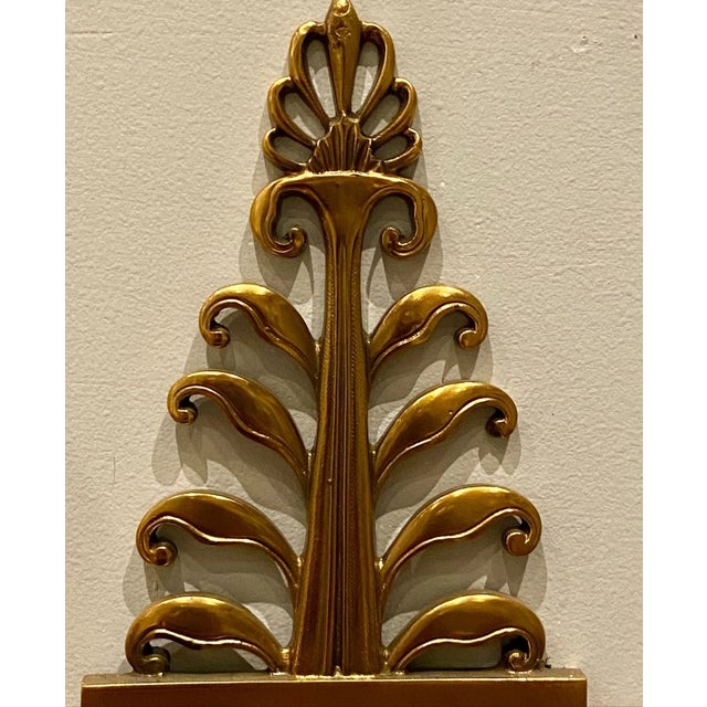 French Vintage Neoclassical French | Gilt Polished Bronze 4-Light Wall Sconce For Sale - Image 3 of 7