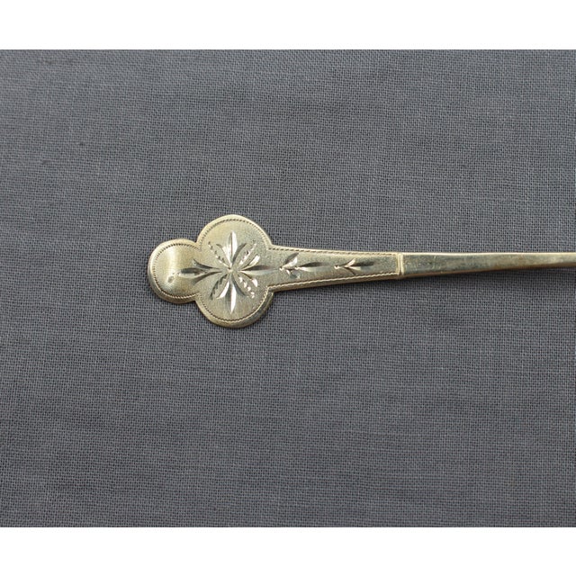 Mid 20th Century Early-Mid 20th Century Norwegian Set of 9 Gilt 830 Standard Silver Coffee Spoons For Sale - Image 5 of 6