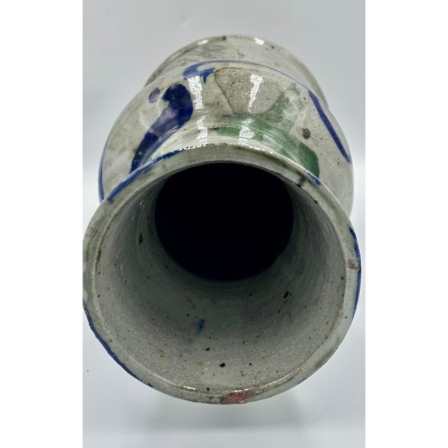 Mid 20th Century Salt Glazed Stoneware Studio Art Pottery Vase Signed For Sale In Palm Springs - Image 6 of 8