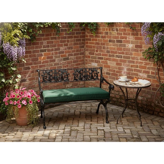Metal 1990s Victorian Style Cast Iron Lyre & Eagle Garden Bench For Sale - Image 7 of 7