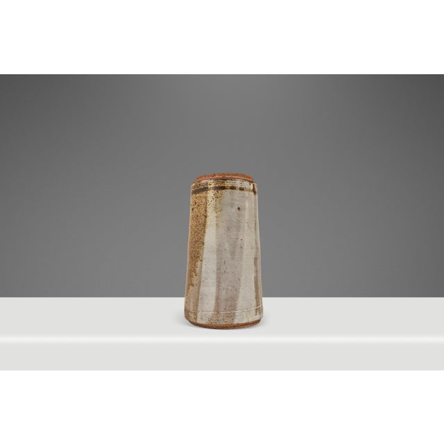 Ceramic Large Mid-Century Japanese Modern Stoneware Studio Pottery Glazed Vase / Vessel, Japan, C. 1970s For Sale - Image 7 of 15