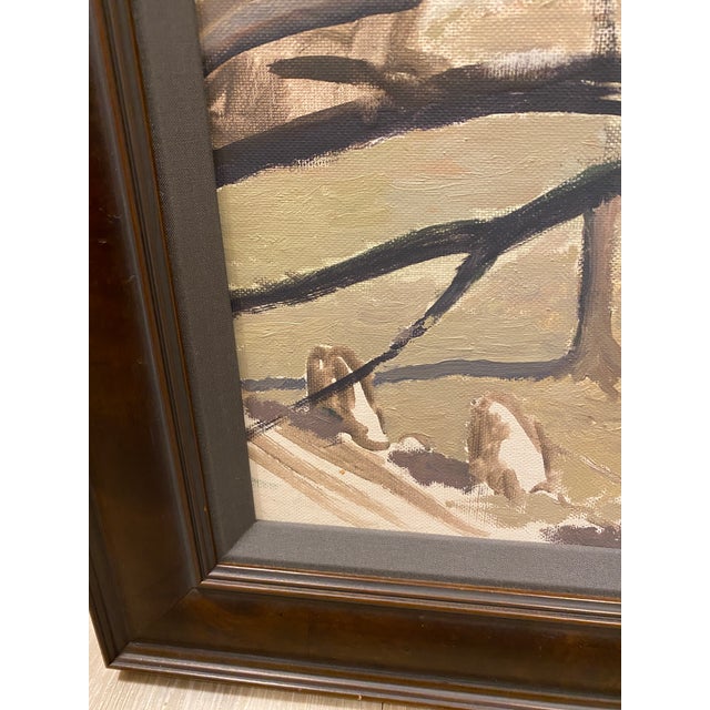 Orange Late 20th Century Falcons Original Oil Painting Richard Sloan Style Maya Temple Birds Rainforest For Sale - Image 8 of 13