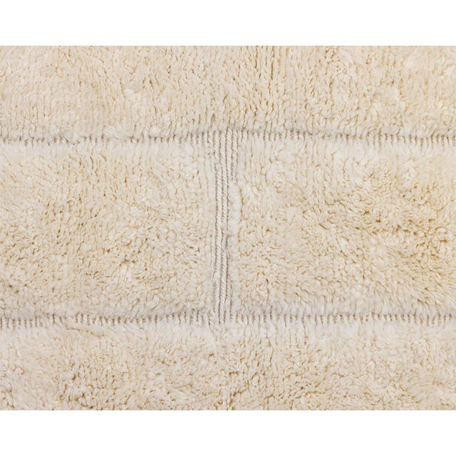 Subtle Abstract Grid Hand-Knotted Moroccan Wool Rug | 10'0" X 7'4" | One of a Kind For Sale - Image 6 of 7