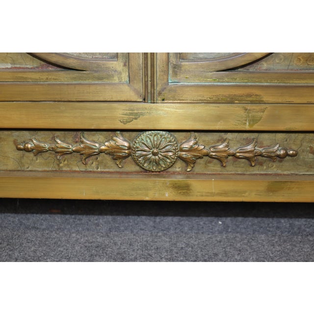 Solid Bronze French Marble Top Directoire Sideboard with Mirror For Sale - Image 4 of 12