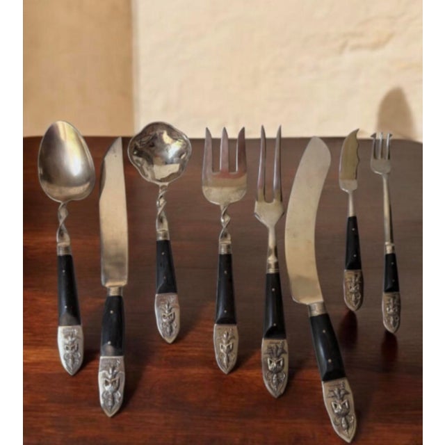 Mid-Century Modern Vintage Siam/Thailand Brass Buddha Serving Utensils - 8 pcs For Sale - Image 3 of 10