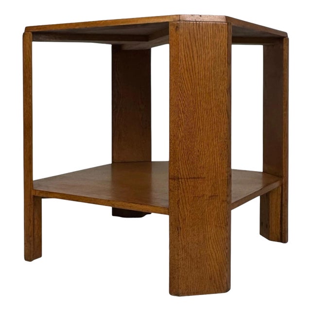 20th Century English Golden Oak Side Table For Sale