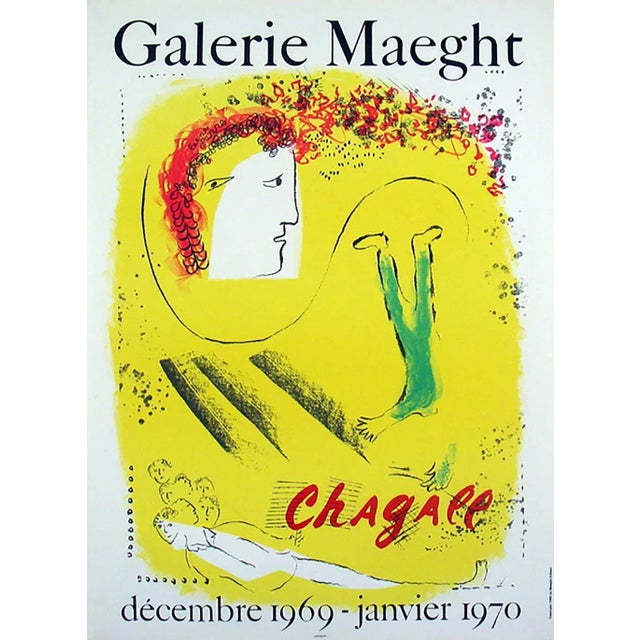 1969 Galerie Maeght Marc Chagall Le Fond Jaune Poster For Sale