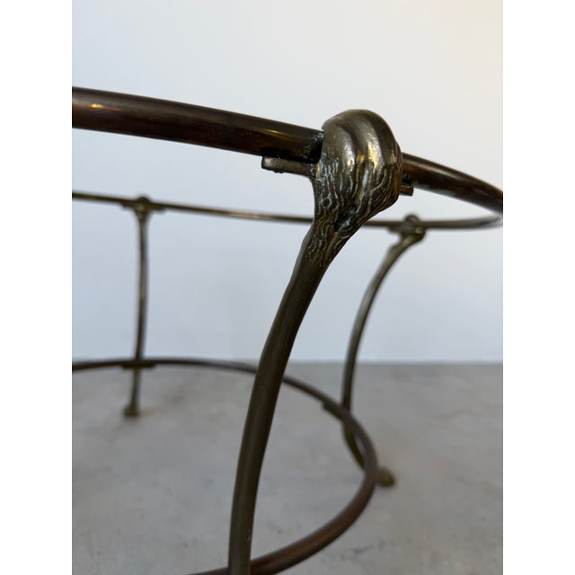 Vintage Hollywood Regency Style Scalloped Brass Frame With Glass Top Coffee Table For Sale - Image 13 of 18