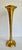 Antique Art Nouveau Gilt Metal Trumpet Altar Vase With Floral Relief For Sale - Image 12 of 14