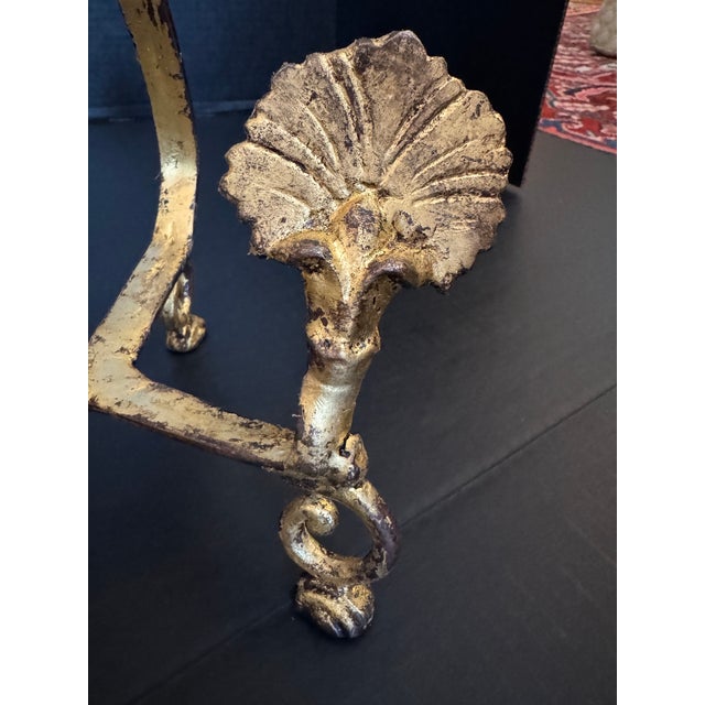 Late 20th Century Vintage Gilt Wrought Metal Plate or Cookware Lid Holder Display Stands- A Pair For Sale - Image 5 of 12