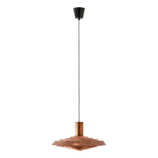 Langelinie Pendant Lamp in Copper attributed to Poul Henningsen, 1950s For Sale