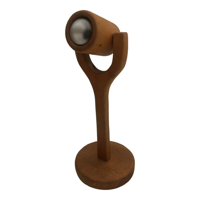Vintage Wooden Table Lamp, Circa 1970s For Sale