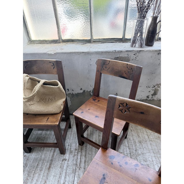 Folk Art Chairs in Savoyard Pine, 1950s, Set of 6 For Sale - Image 14 of 18