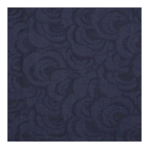 Modern Nancy Corzine Sag Harbor Waves Damask Linen Fabric in Navy Blue - by the Yard