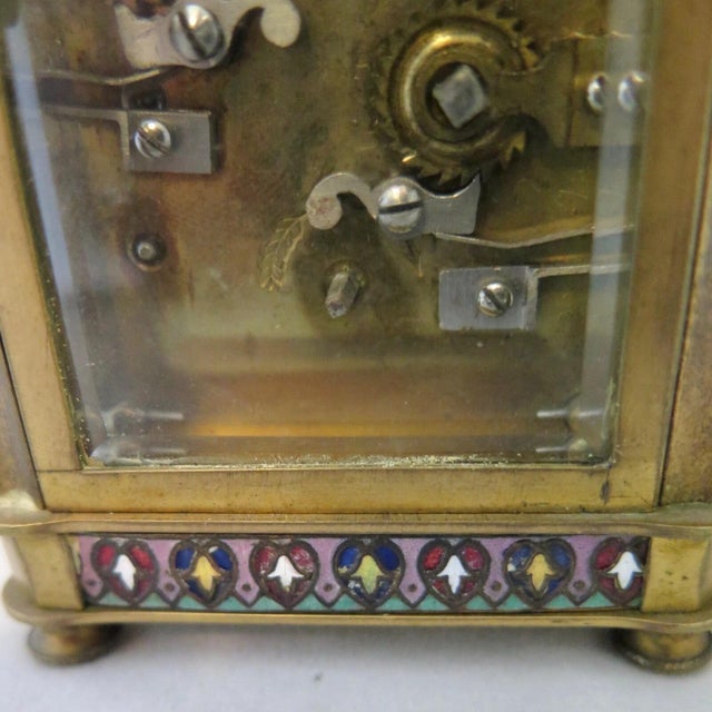 Antique French Champleve Carriage Clock For Sale - Image 12 of 12
