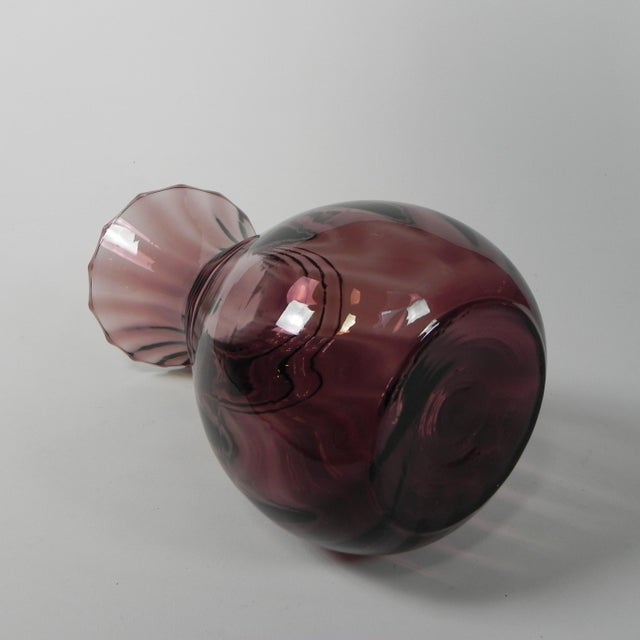 Glass Vintage Art Deco Purple Vase, 1930s For Sale - Image 7 of 11