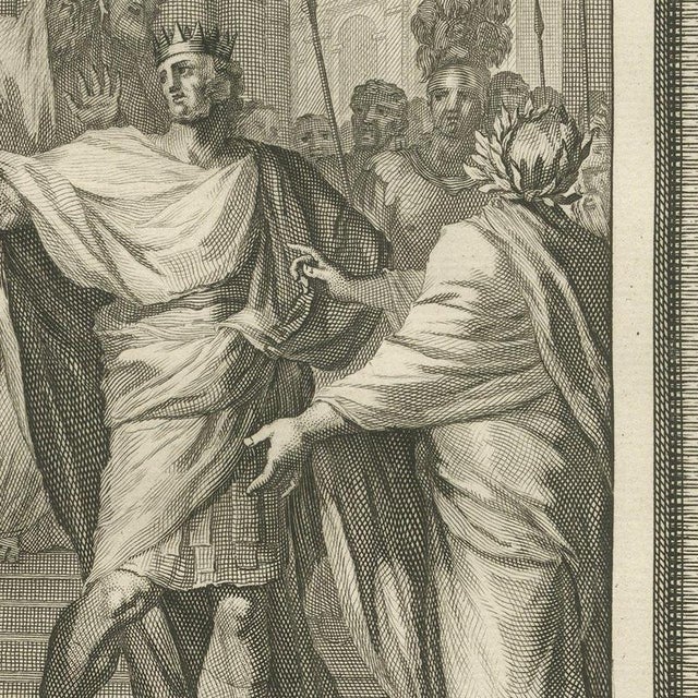 Pieter Mortier, Prophecy at Bethel and the Prophet Slain by a Lion, Pieter 1700, Engraving For Sale - Image 4 of 12