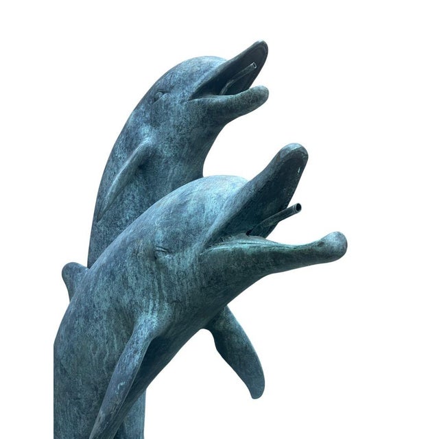Monumental American Bronze Four-Dolphin Fountain Sculpture. Late 20th Century. For Sale - Image 4 of 12