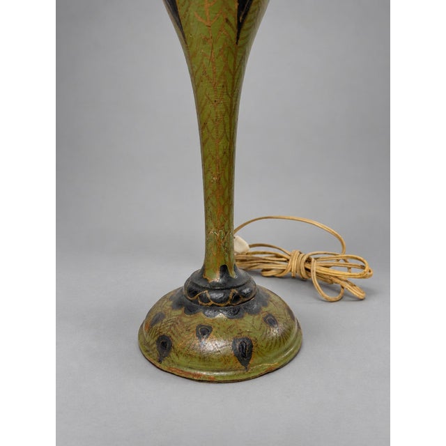 Anglo-Indian Kashmiri Papier-Mâché Art Nouveau Table Lamp, Circa 1900 For Sale - Image 4 of 8
