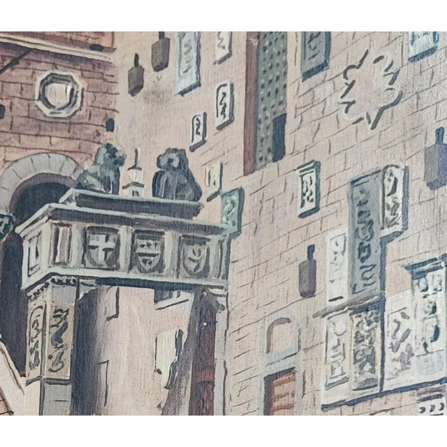 Enrico Bianchini, Firenze Cortile del Bargello, Oil on Canvas, Framed For Sale - Image 4 of 11