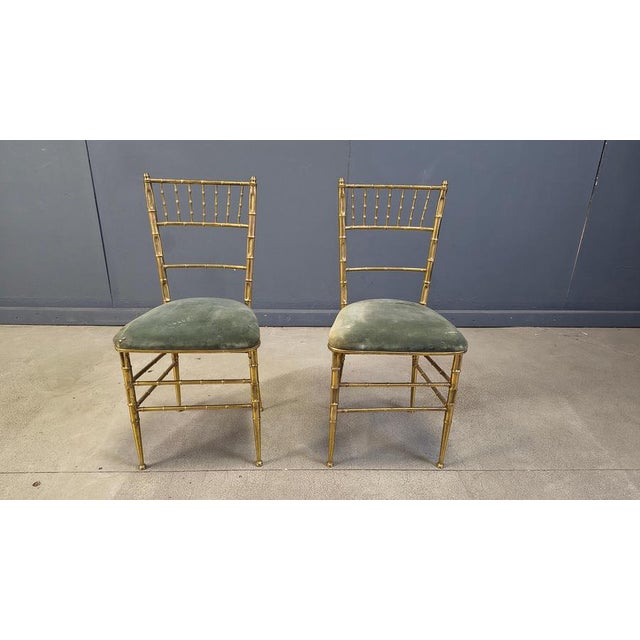 Brass Faux Bamboo Chairs, 1960s, Set of 2 For Sale - Image 12 of 14