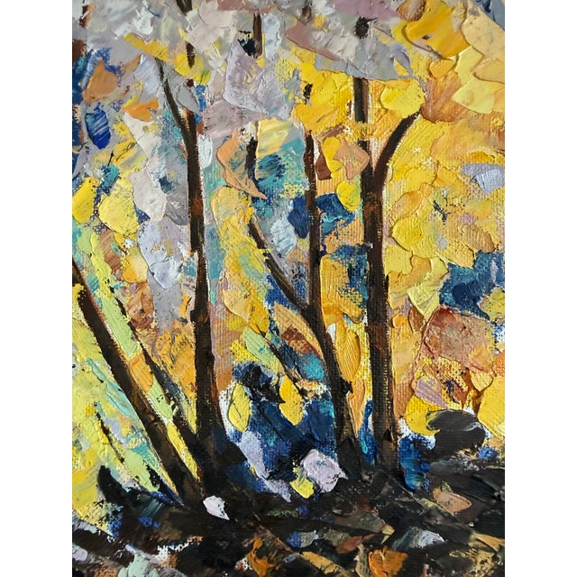 Late 20th Century Autumn Trees Original Oil Painting Artist Signed Vuckovic For Sale - Image 10 of 10