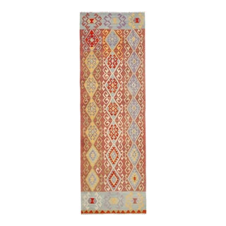 Vintage Decorative Turkish Kilim Runner - 3`10" X 12`0" For Sale