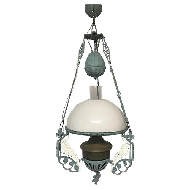 Vintage Pendant Lamp with Parrots For Sale