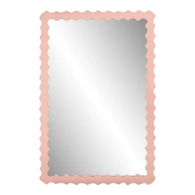 Fleur Home Audubon Bamboo Rectangle Mirror in Salmon Berry, 30x40 For Sale