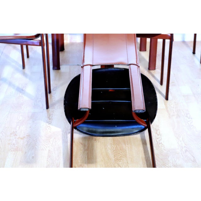 Lara Dining Chairs in Bordeaux Leather by Giorgio Cattelan for Cattelan Italia, 1984, Set of 6 For Sale - Image 14 of 16
